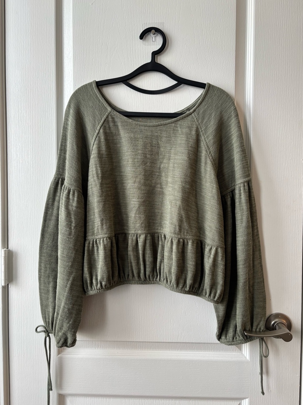 aerie Sage Green Ribbed Knit Top